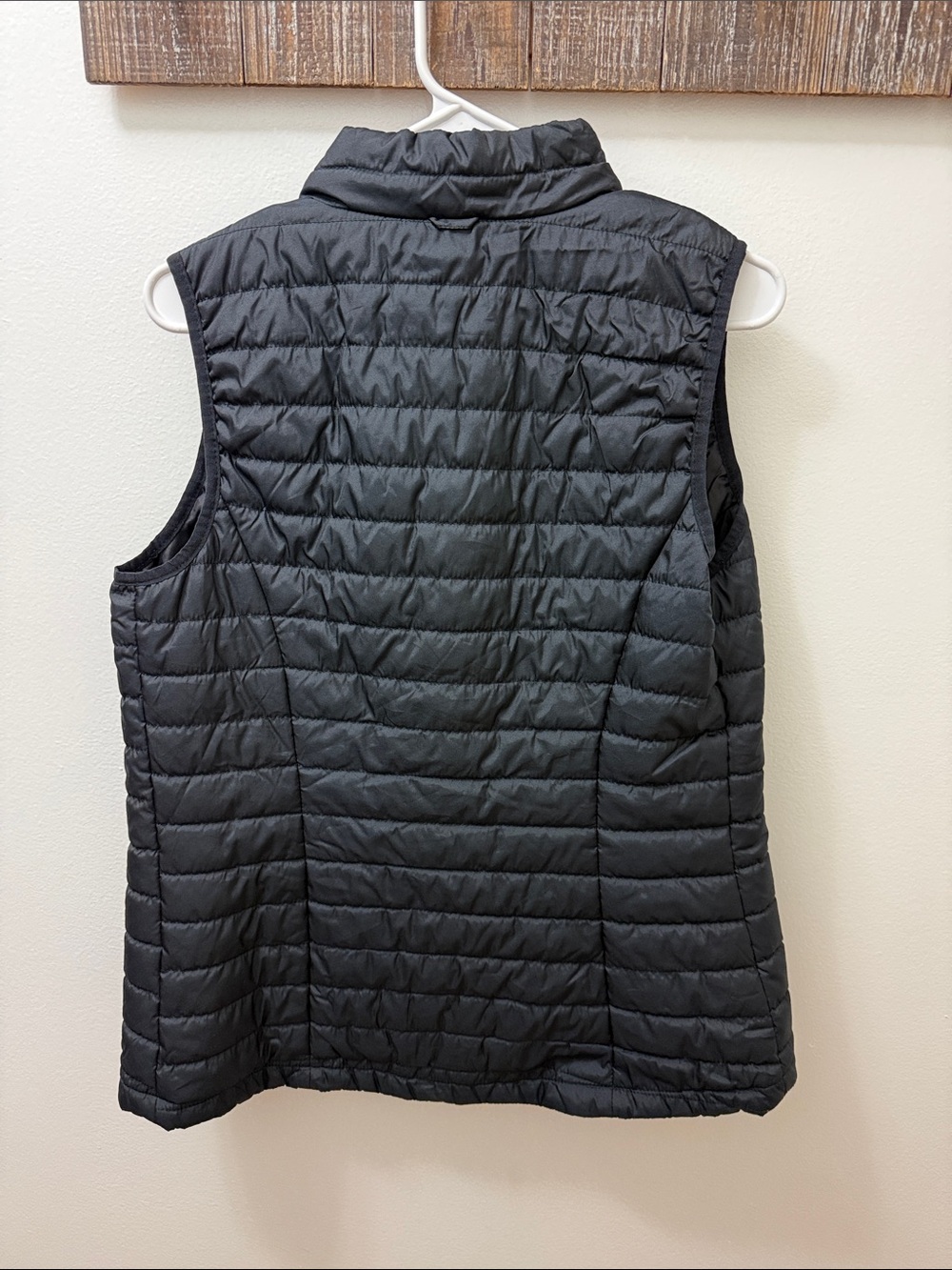 Black Quilted Puffer Vest with Stand Collar - Picture 7 of 7
